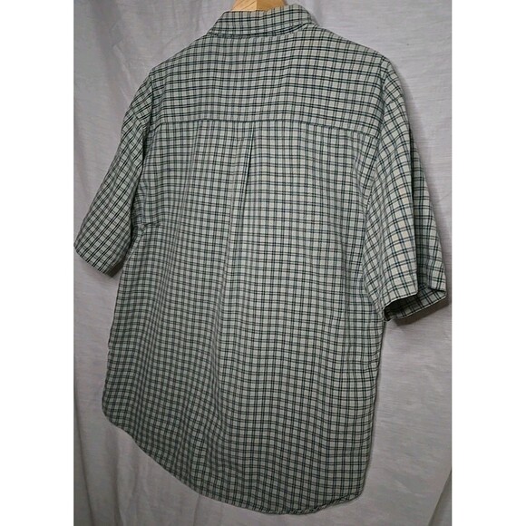 Bugle Boy Company Short Sleeve Button Shirt, Plaid, Sz XL, Green/Blue - Picture 7 of 9